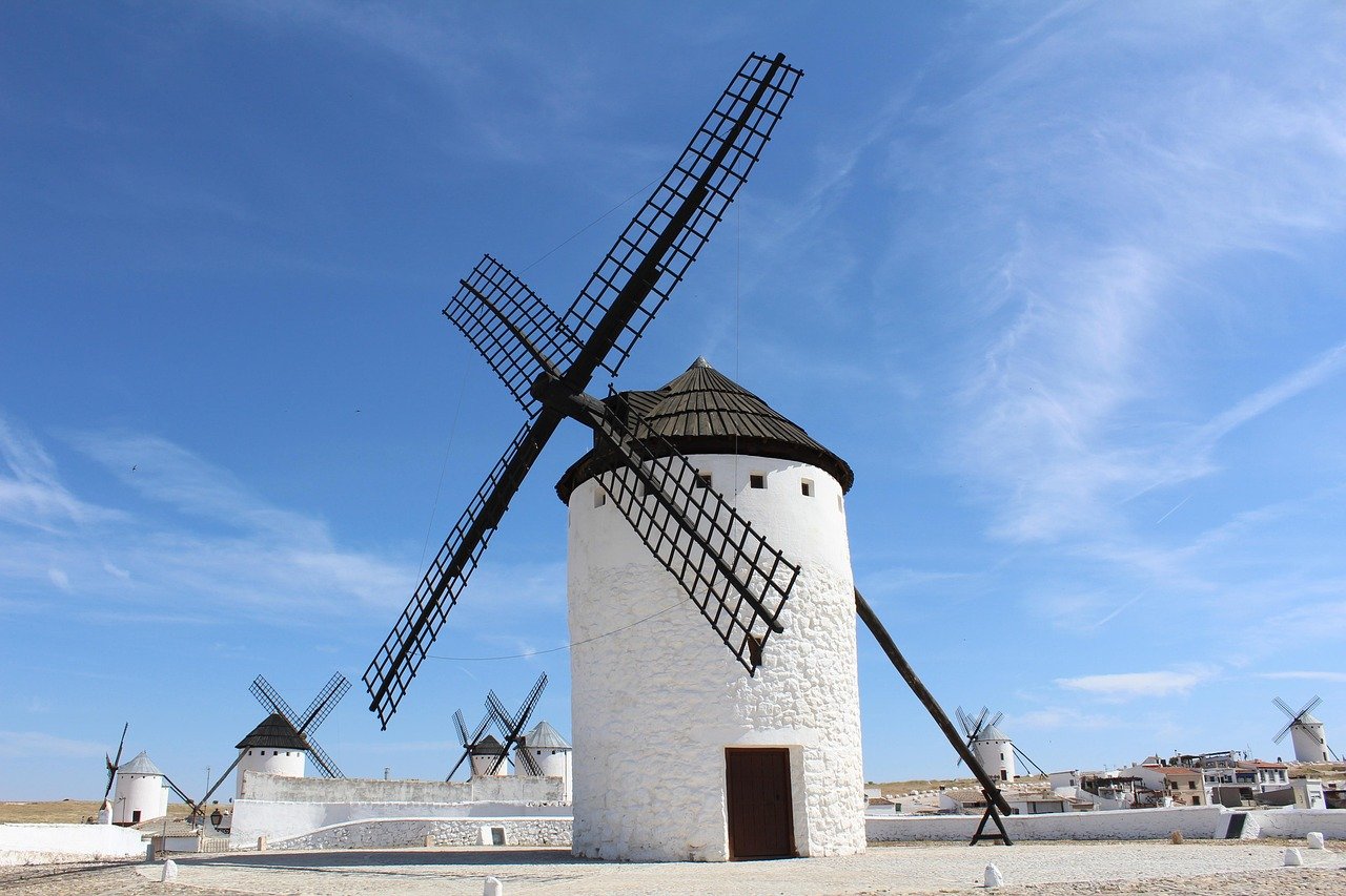 windmill, cryptana field, real city, stain, cervantes, don quixote, spain, architecture, windmill, windmill, spain, spain, spain, spain, spain
